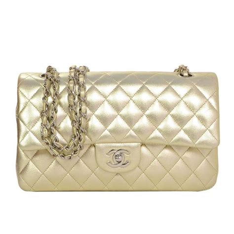 flap bag gold m chanel|Chanel vintage flap bag.